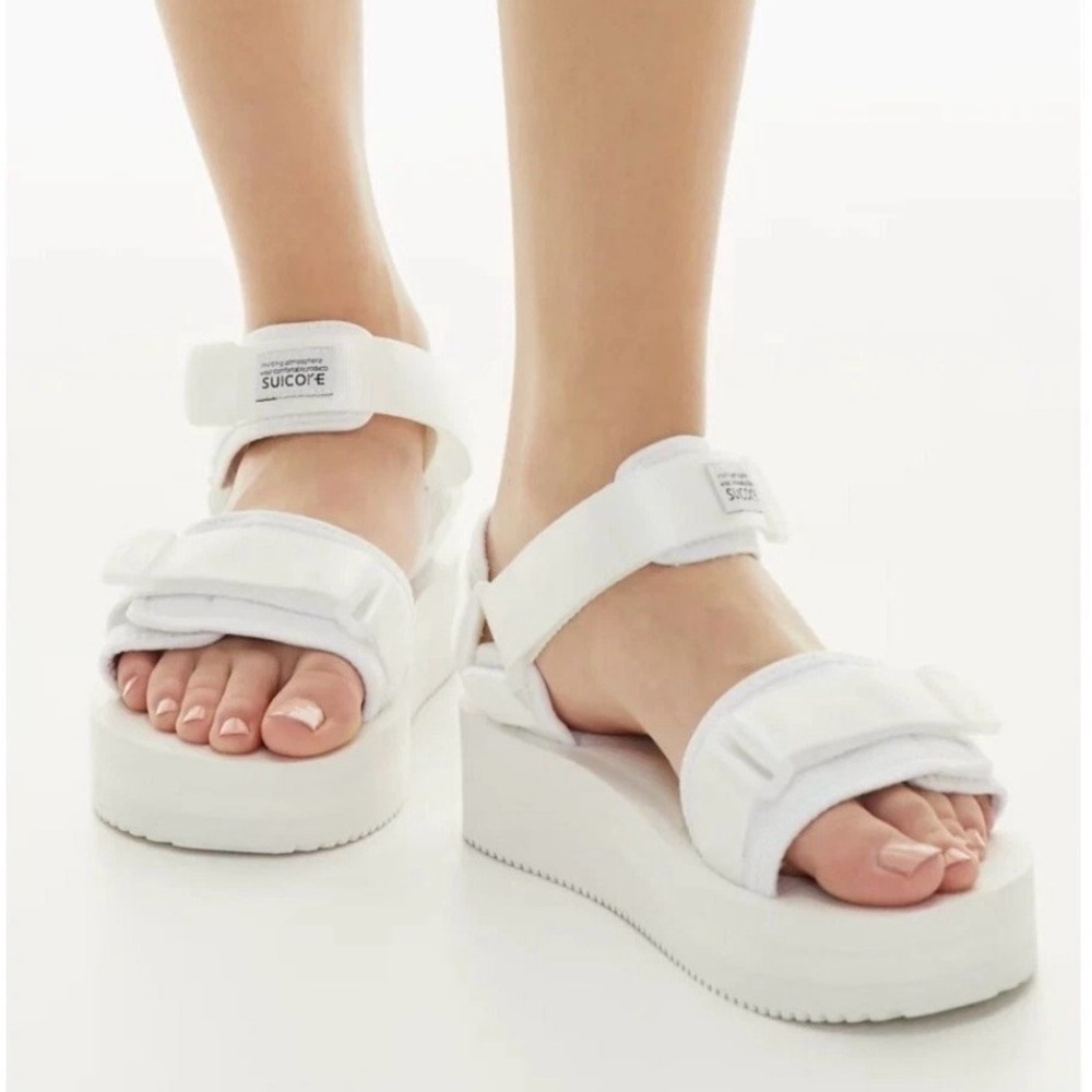 Suicoke CEL-VPO Platform Sandals in White Womens Size US 6.5